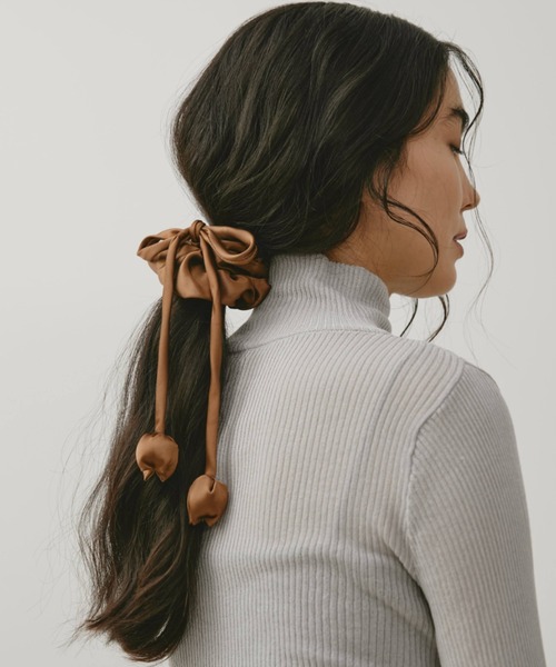 Libra Cue(リブラ キュー)の「バドリボンシュシュ(シュシュ・レディース・ブラック/ブラウン・FREE)」の6枚目の写真