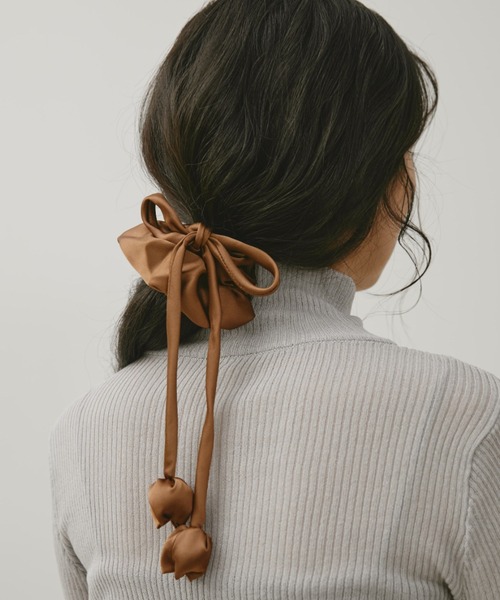 Libra Cue(リブラ キュー)の「バドリボンシュシュ(シュシュ・レディース・ブラック/ブラウン・FREE)」の7枚目の写真