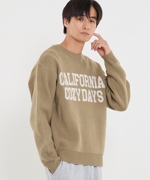 coca(coca)(コカ)の「Wジャカード編みロゴニットトップス(ニット/セーター・メンズ・キャメル/ブラック・M/L/XL)」の2枚目の写真