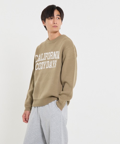 coca(coca)(コカ)の「Wジャカード編みロゴニットトップス(ニット/セーター・メンズ・キャメル/ブラック・M/L/XL)」の4枚目の写真
