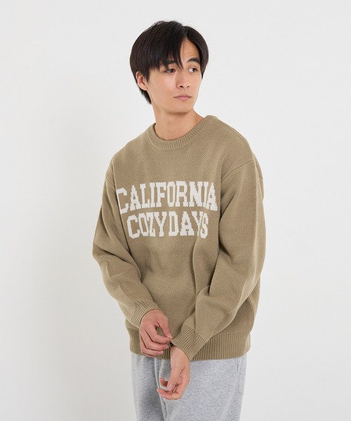 coca(coca)(コカ)の「Wジャカード編みロゴニットトップス(ニット/セーター・メンズ・キャメル/ブラック・M/L/XL)」の6枚目の写真
