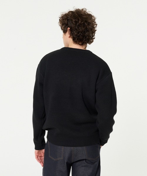 coca(coca)(コカ)の「Wジャカード編みロゴニットトップス(ニット/セーター・メンズ・キャメル/ブラック・M/L/XL)」の9枚目の写真