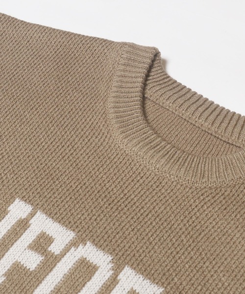 coca(coca)(コカ)の「Wジャカード編みロゴニットトップス(ニット/セーター・メンズ・キャメル/ブラック・M/L/XL)」の13枚目の写真