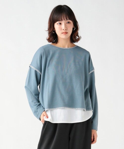BEAMS HEART(ビームスハート)の「ブランケット刺繍 プルオーバー(Tシャツ/カットソー・レディース・ライトグレー/ブルー/ブラック/ホワイト系その他5・FREE)」の4枚目の写真
