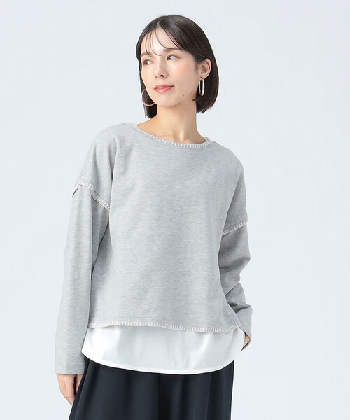 BEAMS HEART(ビームスハート)の「ブランケット刺繍 プルオーバー(Tシャツ/カットソー・レディース・ライトグレー/ブルー/ブラック/ホワイト系その他5・FREE)」の3枚目の写真