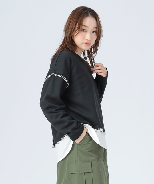 BEAMS HEART(ビームスハート)の「ブランケット刺繍 プルオーバー(Tシャツ/カットソー・レディース・ライトグレー/ブルー/ブラック/ホワイト系その他5・FREE)」の2枚目の写真