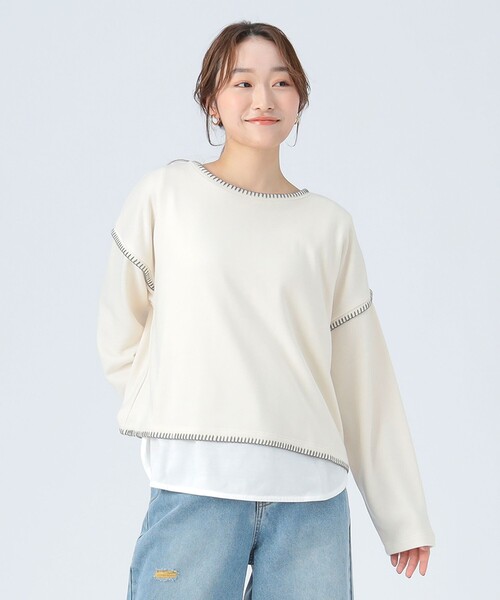 BEAMS HEART(ビームスハート)の「ブランケット刺繍 プルオーバー(Tシャツ/カットソー・レディース・ライトグレー/ブルー/ブラック/ホワイト系その他5・FREE)」の7枚目の写真