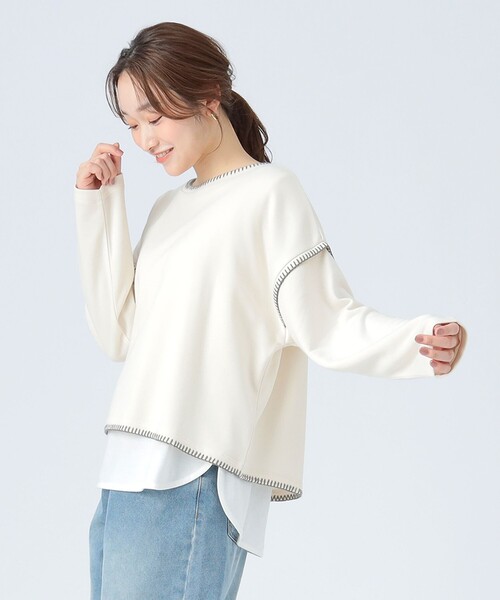 BEAMS HEART(ビームスハート)の「ブランケット刺繍 プルオーバー(Tシャツ/カットソー・レディース・ライトグレー/ブルー/ブラック/ホワイト系その他5・FREE)」の8枚目の写真