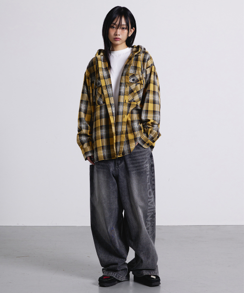 F.ILLUMINATE(フィルミネイト)の「クロスチェックフードシャツ-イエロー(シャツ/ブラウス・レディース・その他・SMALL/MEDIUM/LARGE)」の4枚目の写真