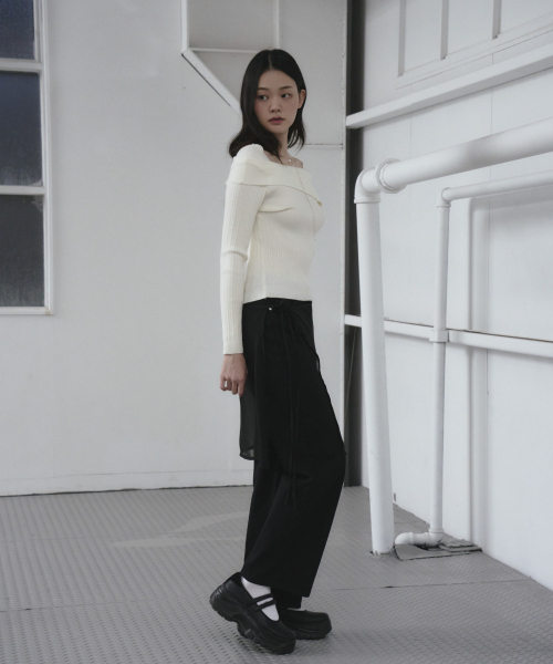 THE GREEN LAB（ザグリーンラボ）の「オフショルダー スリムリブニット [ココア]（ニット/セーター・レディース・その他・FREE）」の8枚目の写真