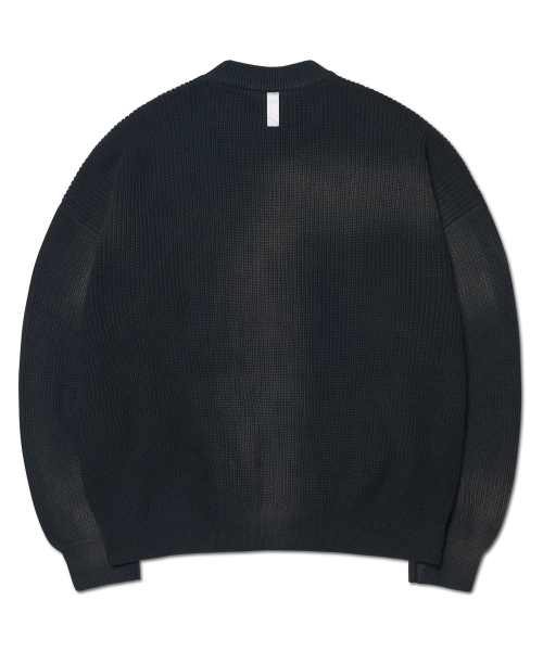 NOMANUAL（NOMANUAL）の「SPRAY DYEING KNIT ZIP-UP - BLACK（カーディガン/ボレロ・レディース・その他・LARGE/SMALL/MEDIUM）」の2枚目の写真