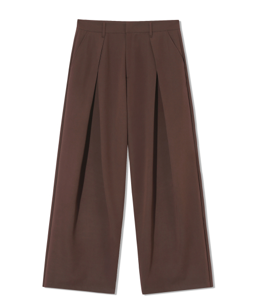 TRILLION（トリリオン）の「フロントVタックワイドスラックス[ブラウン]（スラックス・レディース・その他・MEDIUM/LARGE/X-LARGE）」の9枚目の写真