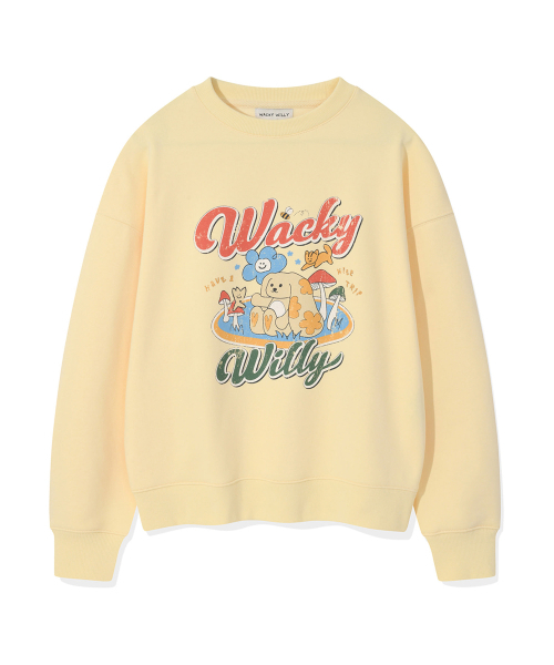 Wacky WiLLy(ワッキーウィリー)の「ウィメンズセミオーバーフィットキャラクターグラフィックスウェットイエロー(スウェット・レディース・その他・F)」の1枚目の写真