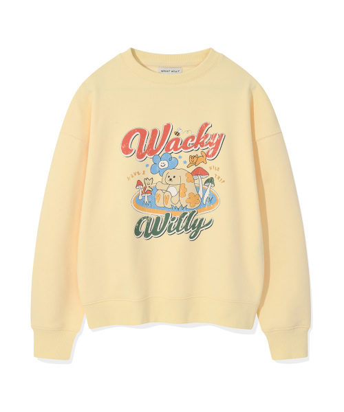 Wacky WiLLy(ワッキーウィリー)の「ウィメンズセミオーバーフィットキャラクターグラフィックスウェットイエロー(スウェット・レディース・その他・F)」の2枚目の写真