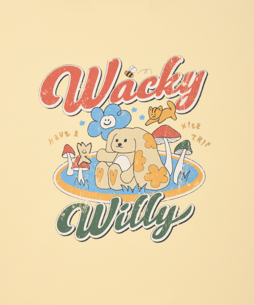 Wacky WiLLy(ワッキーウィリー)の「ウィメンズセミオーバーフィットキャラクターグラフィックスウェットイエロー(スウェット・レディース・その他・F)」の5枚目の写真