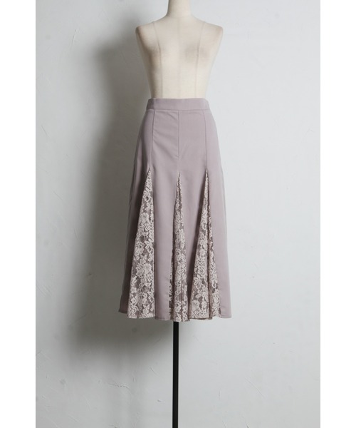 tocco closet（トッコ　クローゼット）の「【ZOZO限定】パネル切り替えレースフレアスカート（スカート・レディース・オフホワイト/モーブ系・M）」の16枚目の写真