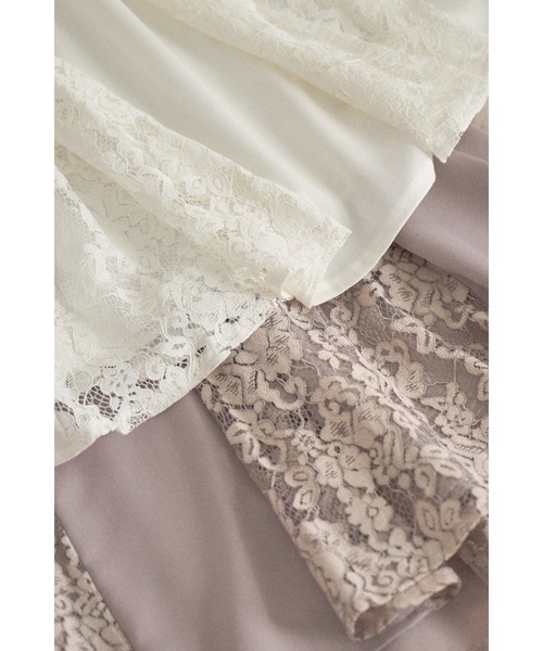 tocco closet（トッコ　クローゼット）の「【ZOZO限定】パネル切り替えレースフレアスカート（スカート・レディース・オフホワイト/モーブ系・M）」の15枚目の写真