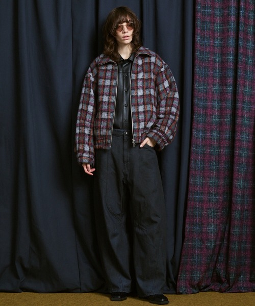 MAISON SPECIAL(メゾンスペシャル)の「《UNISEX》【Italian Dead Stock Fabric】Prime-Over Switching Stand Blouson/プライムオーバーカーブスウィッチングスタンドブルゾン【MAISON SPECIAL/メゾンスペシャル】(ブルゾン・メンズ・ダークブラック/ブラック/マルチ/ベージュ/ライトグレー/ダークネイビー・0/1/2)」の8枚目の写真