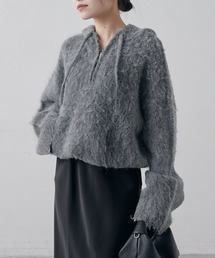 Lui's | 【腰回りカバー◎】フワフワハーフZIPパーカー(ニット/セーター)