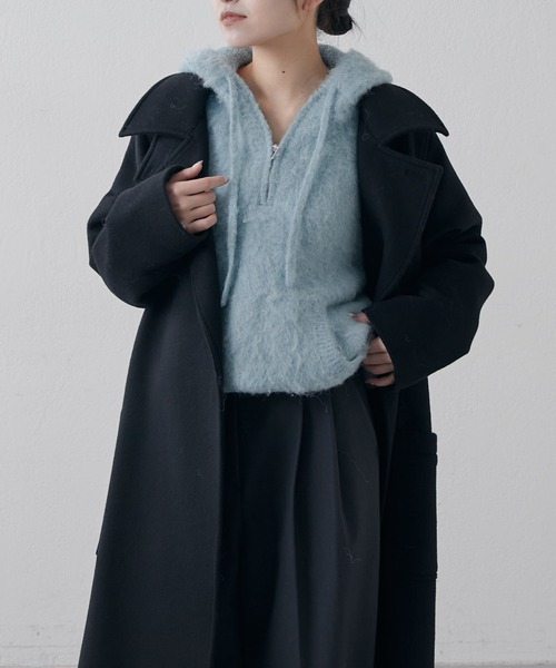 Lui's（ルイス）の「【腰回りカバー◎】フワフワハーフZIPパーカー（ニット/セーター・レディース・ミント/ベージュ/グレー・FREE）」の3枚目の写真