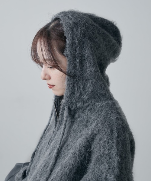 Lui's（ルイス）の「【腰回りカバー◎】フワフワハーフZIPパーカー（ニット/セーター・レディース・ミント/ベージュ/グレー・FREE）」の9枚目の写真