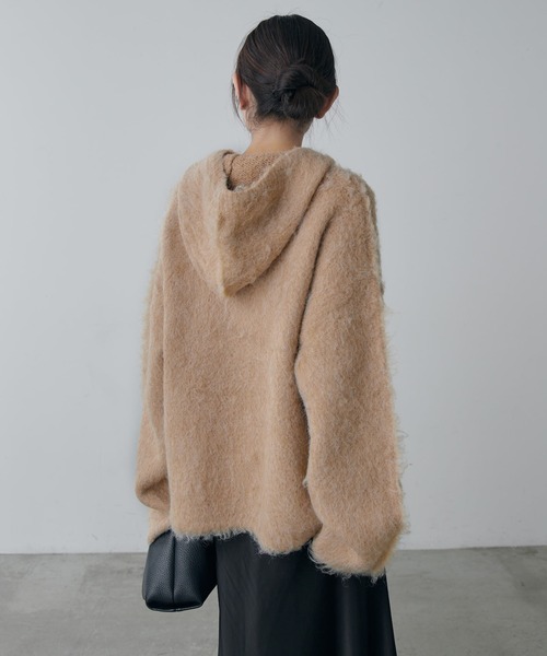 Lui's（ルイス）の「【腰回りカバー◎】フワフワハーフZIPパーカー（ニット/セーター・レディース・ミント/ベージュ/グレー・FREE）」の15枚目の写真