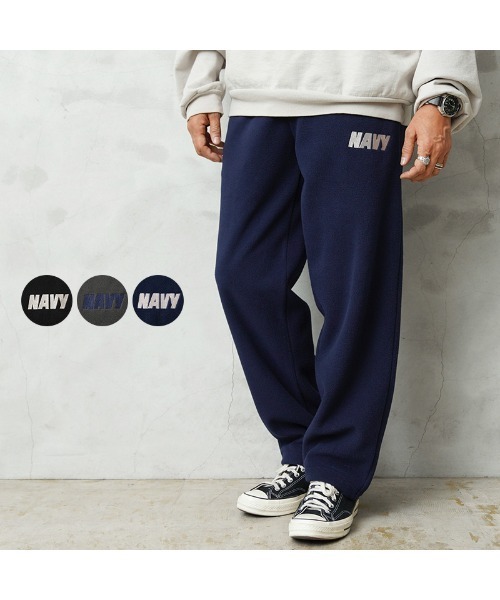 HOUSTON（ヒューストン）の「USNA（アメリカ海軍兵学校）オフィシャルライセンス フリース パンツ NAVYプリント USNA-026（その他パンツ・メンズ・ブラック/グレー/ネイビー・M/L/XL）」の4枚目の写真