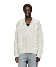 DIESEL（ディーゼル）の「袖ロゴ ライン スタンドネック ニット