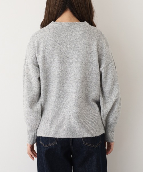 Anna Nicola(アンナニコラ)の「Anna Nicola 花刺繍ニットプルオーバー(ニット/セーター・レディース・ブラック/ネイビー/グレー・38)」の5枚目の写真