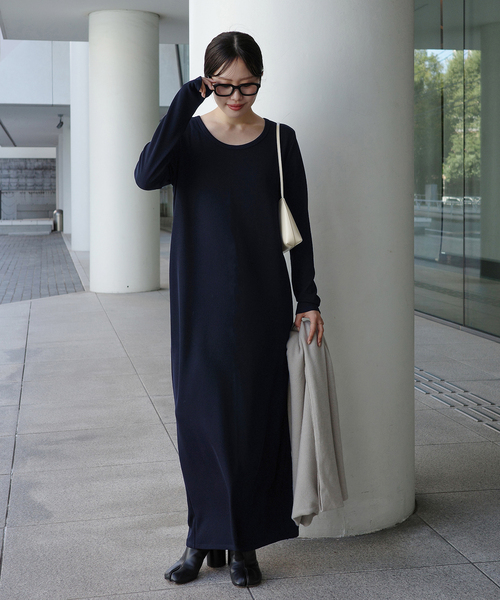 plage（プラージュ）の「《追加》Rib ロングスリーブ ワンピース 2（ワンピース・レディース・ブラック/ネイビー・36/38）」の5枚目の写真
