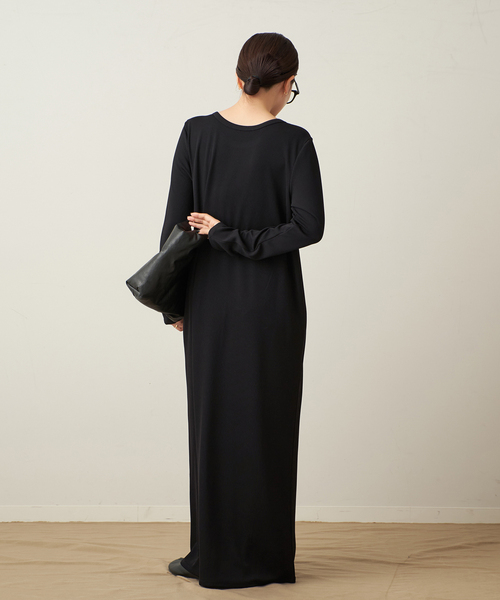 plage（プラージュ）の「《追加》Rib ロングスリーブ ワンピース 2（ワンピース・レディース・ブラック/ネイビー・36/38）」の13枚目の写真