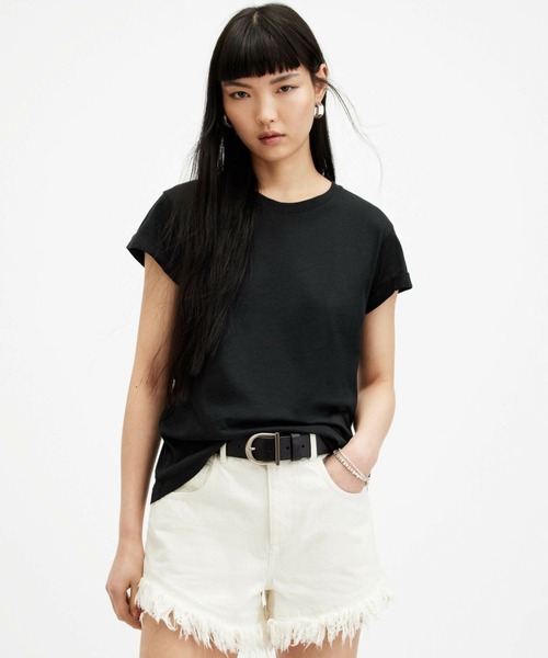 ALLSAINTS(オールセインツ)の「ALLSAINTS ANNA TEE(Tシャツ/カットソー・レディース・ブラック・8/6/4)」の1枚目の写真