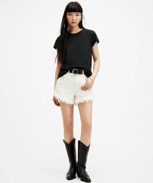 ALLSAINTS(オールセインツ)の「ALLSAINTS ANNA TEE(Tシャツ/カットソー・レディース・ブラック・8/6/4)」の4枚目の写真