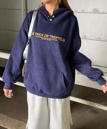 ロゴ刺繍パーカープルオーバー