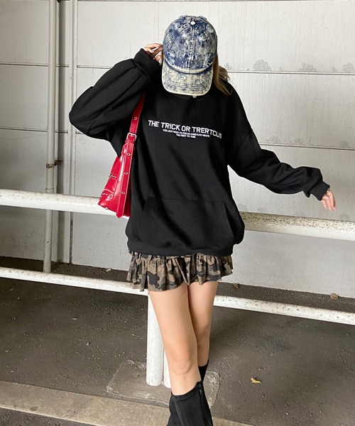 non-hedge(ノンヘッジ)の「ロゴ刺繍パーカープルオーバー(パーカー・レディース・オートミール/チャコールグレー/ブラック/ネイビー・FREE)」の10枚目の写真