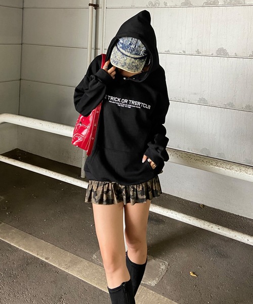 non-hedge(ノンヘッジ)の「ロゴ刺繍パーカープルオーバー(パーカー・レディース・オートミール/チャコールグレー/ブラック/ネイビー・FREE)」の11枚目の写真
