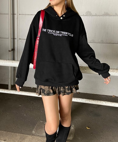 non-hedge(ノンヘッジ)の「ロゴ刺繍パーカープルオーバー(パーカー・レディース・オートミール/チャコールグレー/ブラック/ネイビー・FREE)」の16枚目の写真