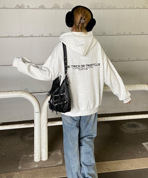 non-hedge(ノンヘッジ)の「ロゴ刺繍パーカープルオーバー(パーカー・レディース・オートミール/チャコールグレー/ブラック/ネイビー・FREE)」の19枚目の写真