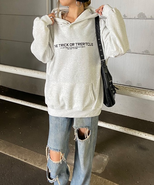 non-hedge(ノンヘッジ)の「ロゴ刺繍パーカープルオーバー(パーカー・レディース・オートミール/チャコールグレー/ブラック/ネイビー・FREE)」の20枚目の写真