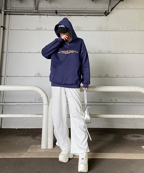non-hedge(ノンヘッジ)の「ロゴ刺繍パーカープルオーバー(パーカー・レディース・オートミール/チャコールグレー/ブラック/ネイビー・FREE)」の21枚目の写真