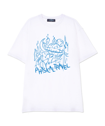 フィジカルトラベルスーピマコットンラウンドネック半袖Tシャツ_ホワイト