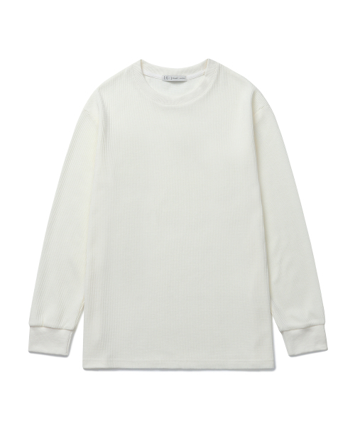 CONNECT KINLOCH（コネクトキンロック）の「ワッフルルーズフィットクルーネック長袖Tシャツ（ホワイト）（Tシャツ/カットソー・メンズ・その他・MEDIUM/LARGE/X-LARGE）」の3枚目の写真