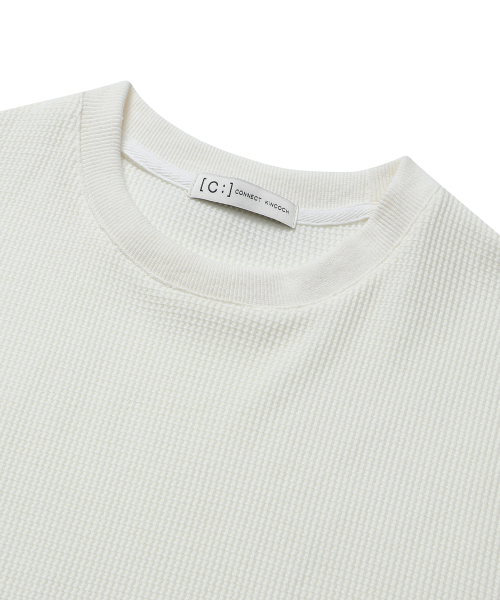 CONNECT KINLOCH（コネクトキンロック）の「ワッフルルーズフィットクルーネック長袖Tシャツ（ホワイト）（Tシャツ/カットソー・メンズ・その他・MEDIUM/LARGE/X-LARGE）」の5枚目の写真