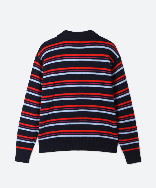 MOONSUN(ムーンサン)の「MJ S2 02 M.C UNISEX, Stripe Wool Collar Knit / Lolli-pop(ポロシャツ・レディース・その他・MEDIUM/LARGE)」の8枚目の写真