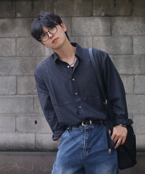 JUAN HOMME(ジュアンオム)の「ルーズドチェックシャツ(ダークネイビー)(シャツ/ブラウス・メンズ・その他・SMALL/MEDIUM/LARGE)」の22枚目の写真