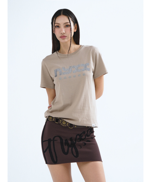 NYXX（エヌワイエックスエックス）の「2-WAY SLANT LOGO TOP SKIRT BROWN（ニット/セーター・レディース・その他・FREE）」の2枚目の写真