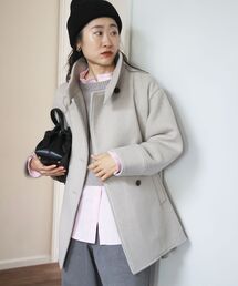 le.coeur blanc | スタンドネックテントラインウールコート(その他アウター)