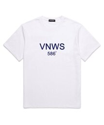 VNWS 586 オーバーサイズ 半袖Tシャツ ホワイト/ネイビー (VS0049)