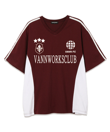 スポーティブロックコアVネック半袖Tシャツ(VS0033)ワイン