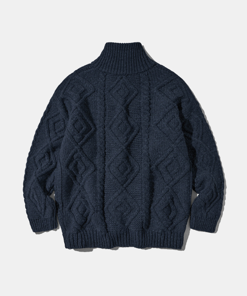 Diamond Layla(ダイアモンドレイラ)の「Turtleneck Two Buttons Cardigan C8 Dark Navy Melange(カーディガン/ボレロ・レディース・その他・MEDIUM/LARGE)」の2枚目の写真